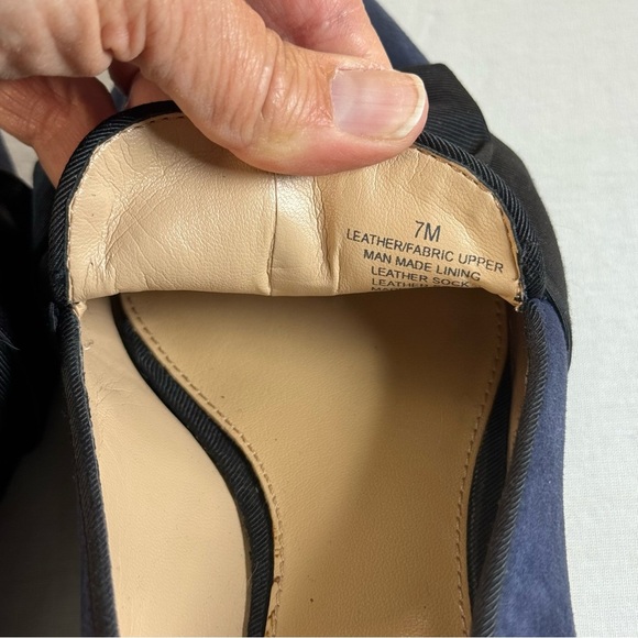 ANTONIO MELANI Dark Blue Suede Loafers with Black Bow Women’s Size 7 - Picture 7 of 11